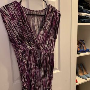 Purple Abstract Maternity Shirt